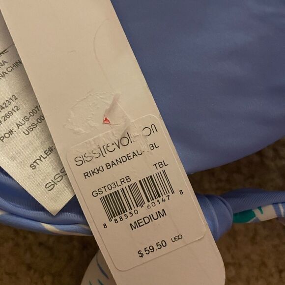 SISSTREVOLUTION Rikki Bandeau Bikini Top Size M - Picture 11 of 11